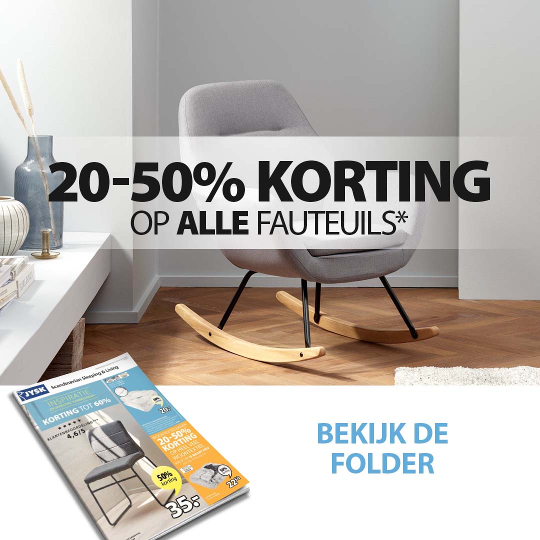 20-50% korting op fauteuils