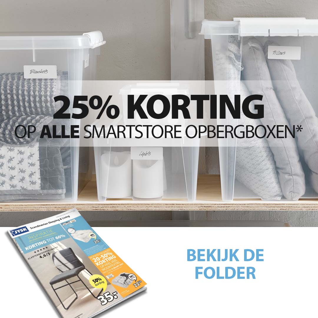 25% korting op alle Smartstore opbergboxen
