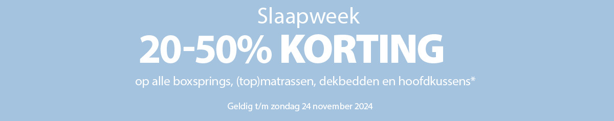 20-50% korting tijdens Slaapweek