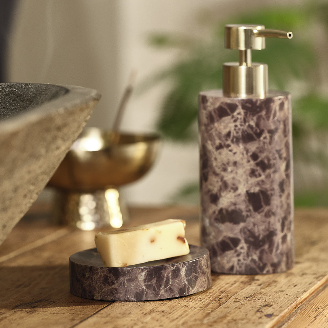 Badkameraccessoires in marmerlook