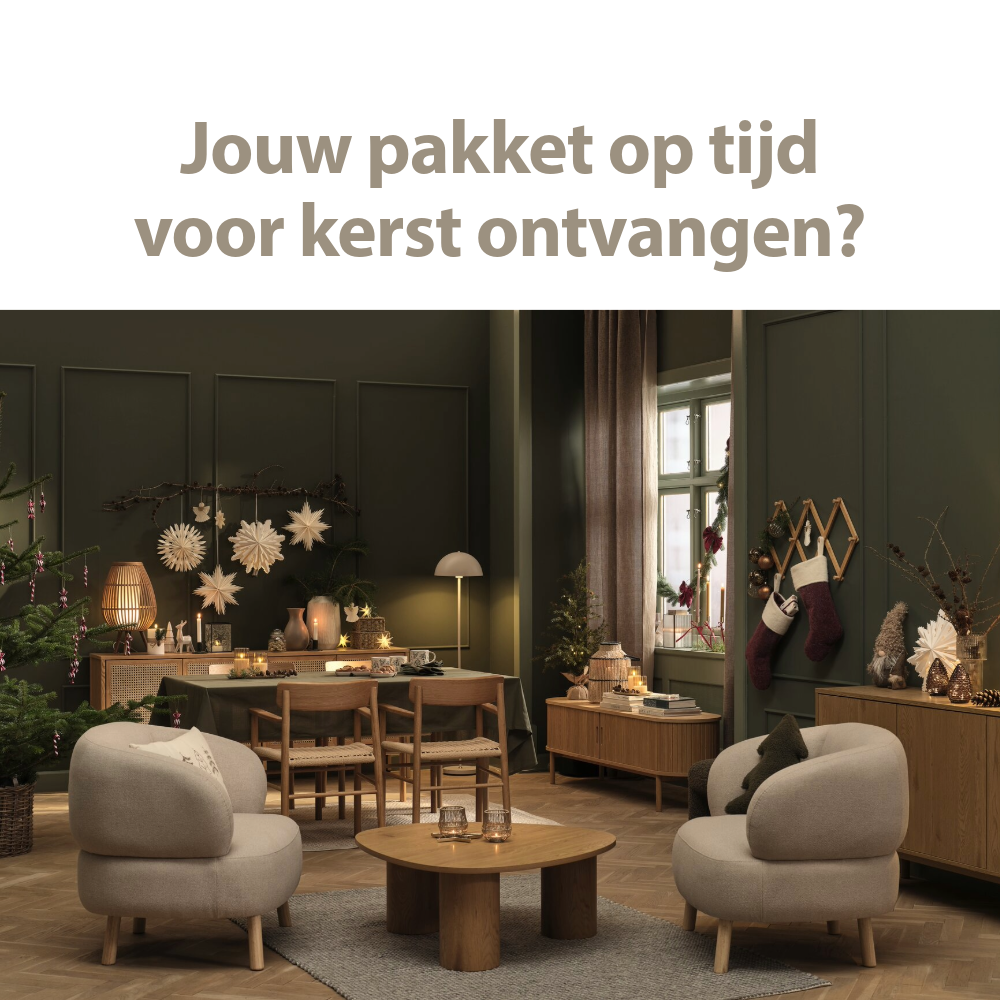 Bestel voor 18 december om je pakket op tijd vor kerst in huis te hebben