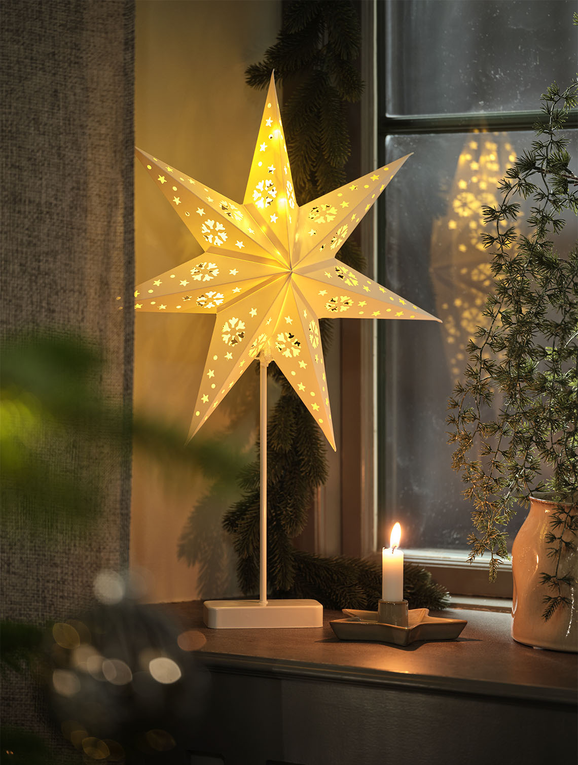 UNAKIT ster met ingebouwde timer Ster die licht geeft in een huis