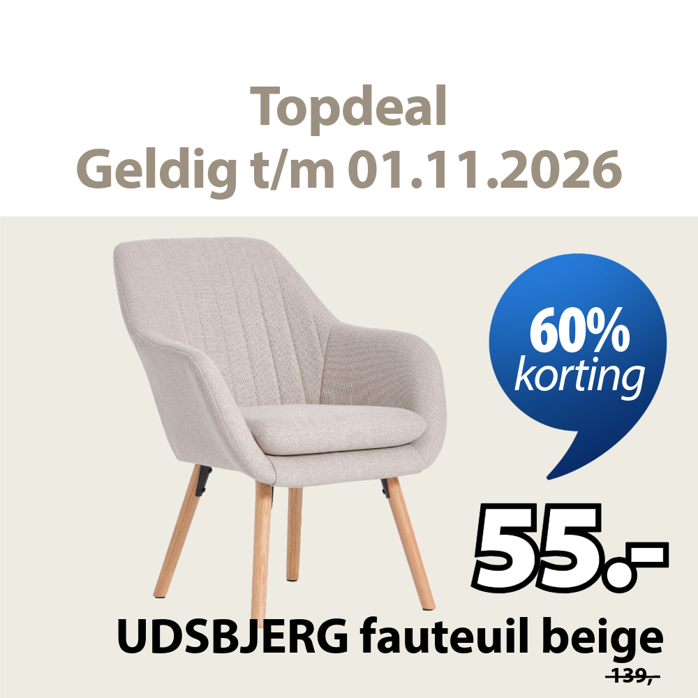 Topdeal UDSBJERG fauteuil beige