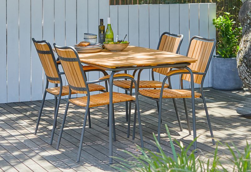 Tuinset ESKILDSTRUP teak en aluminium Houten tuinset teak en aluminium